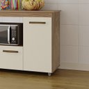 Ver imagem 2 de Balcão Multiuso Liza 3 Portas com Espaço para Microondas: Savana Off White