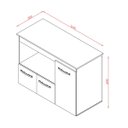 Ver imagem 7 de Balcão Multiuso Liza 3 Portas com Espaço para Microondas: Savana Off White