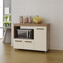Ver imagem 4 de Balcão Multiuso Liza 3 Portas com Espaço para Microondas: Savana Off White