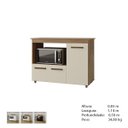 Ver imagem 5 de Balcão Multiuso Liza 3 Portas com Espaço para Microondas: Savana Off White