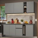 Ver imagem 1 de Armário de Cozinha Compacta 180 Cm Suspenso Cinza Nice Madesa 04