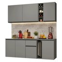 Ver imagem 2 de Armário de Cozinha Compacta 180 Cm Suspenso Cinza Nice Madesa 04