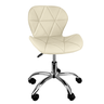 Kit 2 Cadeiras Slim Office Estofada Base Giratória Cromada - Nude - 2