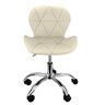 Kit 2 Cadeiras Slim Office Estofada Base Giratória Cromada - Nude - 3