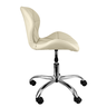 Kit 2 Cadeiras Slim Office Estofada Base Giratória Cromada - Nude - 4