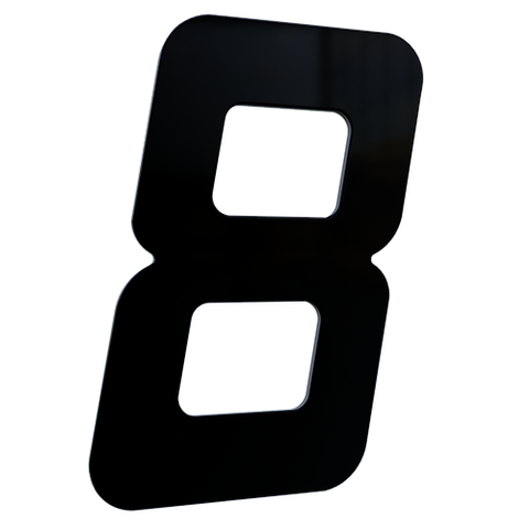 Número 130mm Garbo Font - Preto - Metalmidia 8
