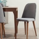 Ver imagem 5 de Conjunto com 4 Cadeiras de Madeira Maciça Estofada New Drop - Natural C/ Linho Cinza - Cobre