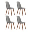 Ver imagem 1 de Conjunto com 4 Cadeiras de Madeira Maciça Estofada New Drop - Natural C/ Linho Cinza - Cobre
