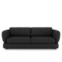 Ver imagem 1 de Sofá Living 2 Lugares 205cm Pés Madeira Dalian Couro Legítimo Preto G52 - Gran Belo