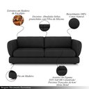 Ver imagem 6 de Sofá Living 2 Lugares 205cm Pés Madeira Dalian Couro Legítimo Preto G52 - Gran Belo