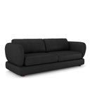 Ver imagem 3 de Sofá Living 2 Lugares 205cm Pés Madeira Dalian Couro Legítimo Preto G52 - Gran Belo