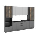 Ver imagem 2 de Cozinha Completa Lumina 15 Portas 4 Gavetas com Vidro Cinza/lacca - Telasul