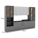 Ver imagem 4 de Cozinha Completa Lumina 15 Portas 4 Gavetas com Vidro Cinza/lacca - Telasul