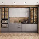 Ver imagem 1 de Cozinha Completa Lumina 15 Portas 4 Gavetas com Vidro Cinza/lacca - Telasul