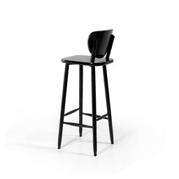 Conjunto 10 Banquetas Altas Bistrô de Madeira Lisboa:preta - 3