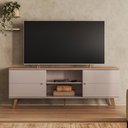 Ver imagem 5 de Rack Bancada Aracaju Grigio Fosco/Canela para TV até 75” - Mobler