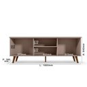Ver imagem 4 de Rack Bancada Aracaju Grigio Fosco/Canela para TV até 75” - Mobler