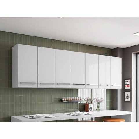 Armário de Cozinha Aereo 7 Portas Branco Bangladesh Brienza