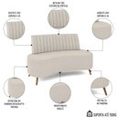 Ver imagem 3 de Sofá 2 Lugares para Sala Living 135cm Pés Palito Tamar K04 Bouclê Bege - Mpozenato
