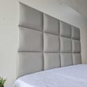 Ver imagem 1 de Cabeceira Estofada Modulada Queen Facto Cinza 160x0,90 cm