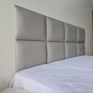 Cabeceira Estofada Modulada Queen Facto Cinza 160x0,60 cm