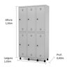 Locker Vestiário Guarda Volumes 06 Portas Grandes - 1,93x1,03x0,40M - Cz/Cz - Pandin - 10003 - 3