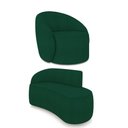 Ver imagem 1 de Sofá 2 Lugares Orgânico 140cm Morgan e Poltrona Lua Bouclê Verde D03 - D'Rossi