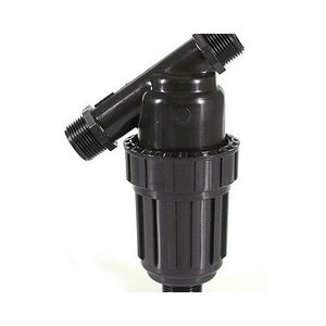 Filtro de tela Para Irrigação modelo C Tela inox 120 mesh Rosca 3/4 5 m3/h Plastico Preto