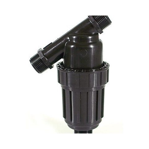 Filtro de tela Para Irrigação modelo C Tela inox 120 mesh Rosca 3/4 5 m3/h Plastico Preto