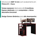 Ver imagem 5 de Mesa Gamer 108 cm Essence Play Preto Vermelho Rudk