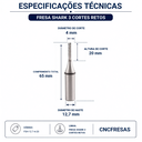 Ver imagem 2 de Fresa Shark 3 Cortes Retos Haste 12,7mm