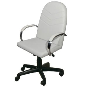 Cadeira de Escritório Verona Presidente Branca Giratória Reclínio