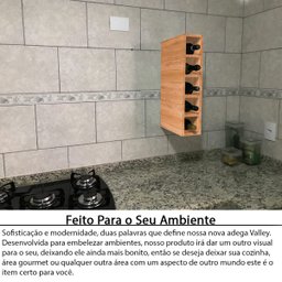 Nicho Suporte Garrafeiro Adega De Garrafas Vinho De Parede Em Mdf - 5