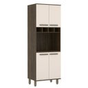 Ver imagem 1 de Torre 70cm 4 Portas com Nicho Micro-ondas Sara Perola Off - Luciane