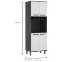 Ver imagem 3 de Torre 70cm 4 Portas com Nicho Micro-ondas Sara Perola Off - Luciane