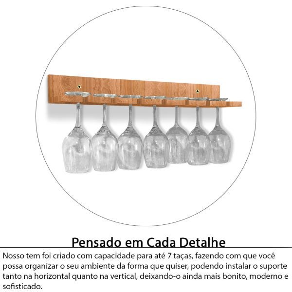 Suporte Para Pendurar Taças De Parede Suspenso Em Madeira Mdf - 3