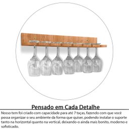 Suporte Para Pendurar Taças De Parede Suspenso Em Madeira Mdf - 3
