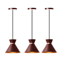 Ver imagem 1 de Kit 3 Pendentes Dubai 17cm Para Mesa Balcão Gourmet: Marrom com cobre