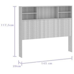 Cabeceira Cama Casal 1,45 100% Mdf - Cor Artico - Luciane Móveis - 3