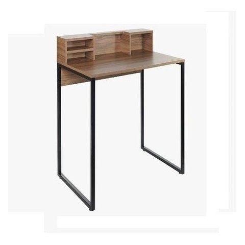 Mesa Home Escrivaninha Pé Quad Home Madeirado/Preto