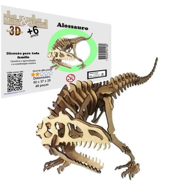 Quebra Cabeça 3D - Dinossauros - Fonolaser Store