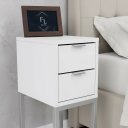 Ver imagem 3 de Mesa Cabeceira 25cm com 2 Gavetas MDF Metalon Prata Design Moderno Enviada Montada