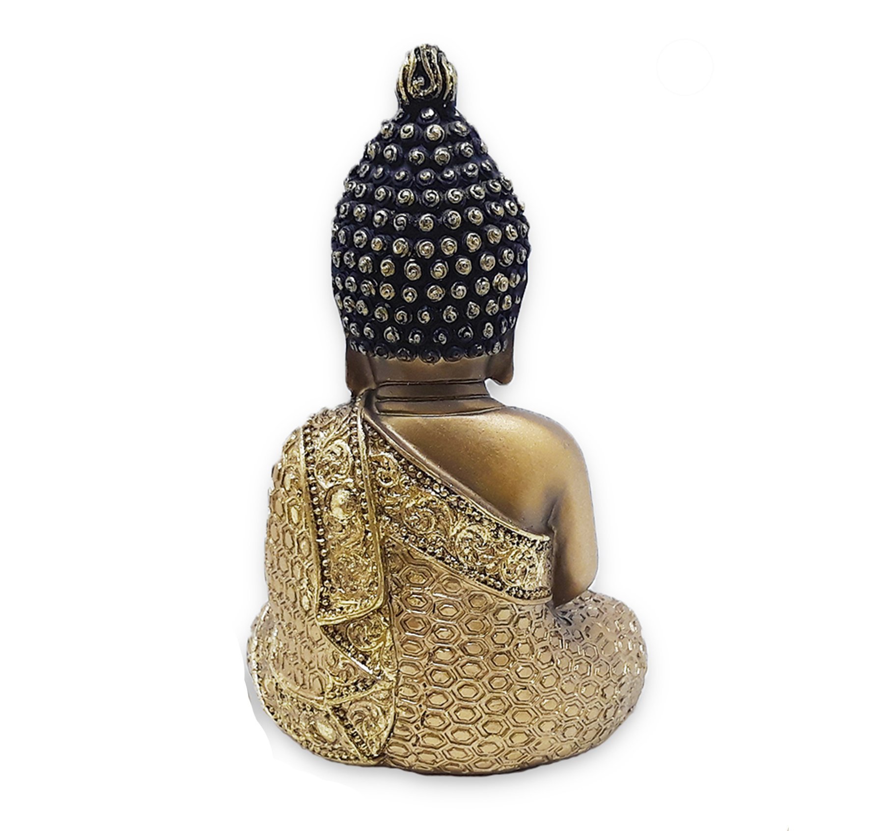Buda Tibetano da Sabedoria Meditação Gold Com Strass 15cm - 3