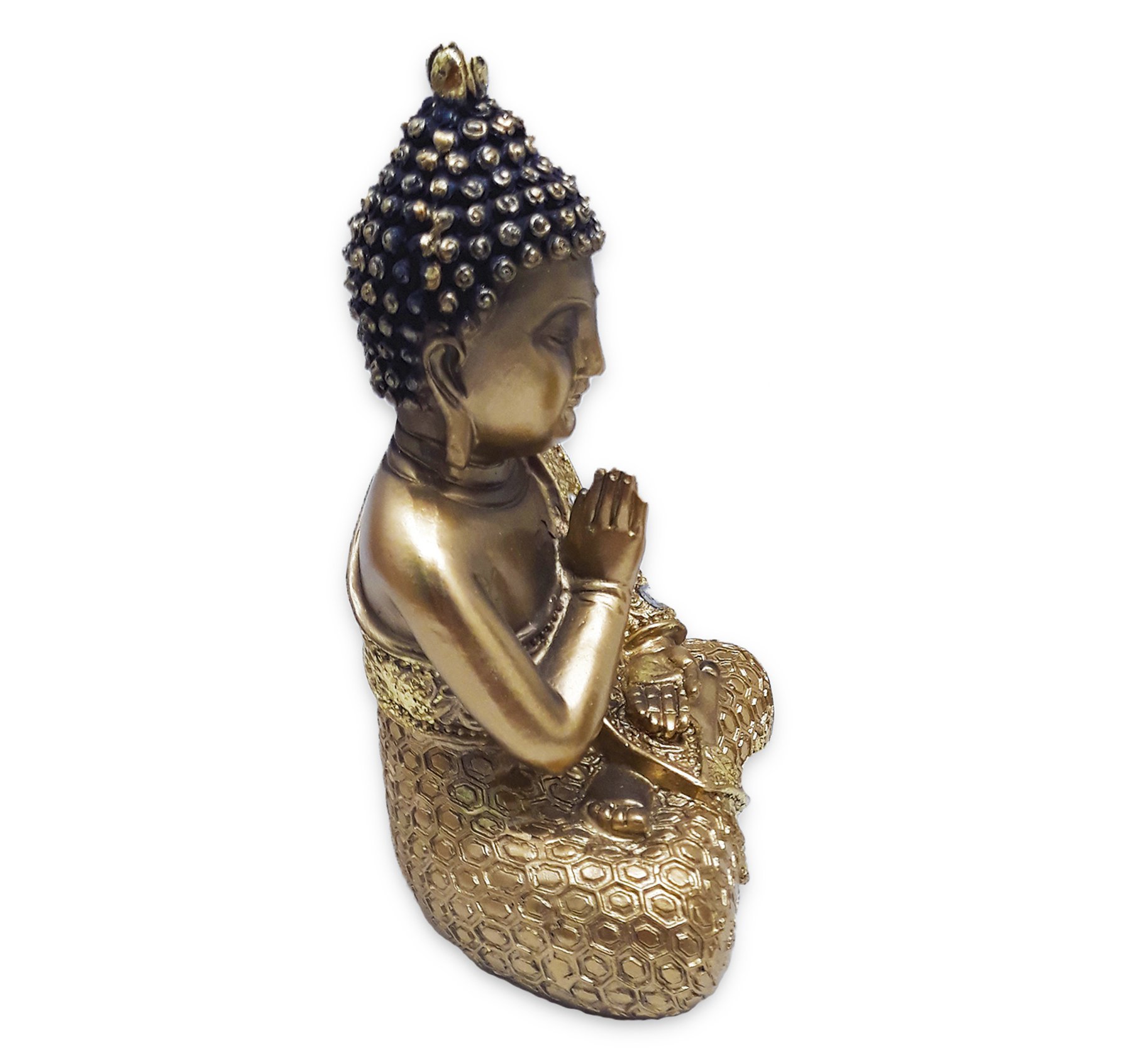 Buda Tibetano da Sabedoria Meditação Gold Com Strass 15cm - 2