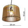 Lustre Luminária Pendente de Madeira MDF Mod. Paris Pq Reto - 4