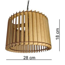 Lustre Luminária Pendente de Madeira Mdf Mod. Paris Pq Inclinado - 4