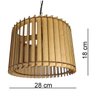 Lustre Luminária Pendente de Madeira Mdf Mod. Paris Pq Inclinado - 4
