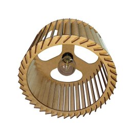 Lustre Luminária Pendente de Madeira Mdf Mod. Paris Pq Inclinado - 2