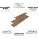 Ver imagem 3 de Kit Piso Vinílico Colado Régua 2mm 19m² Sofisticato Marrom/Cacau Ruffino
