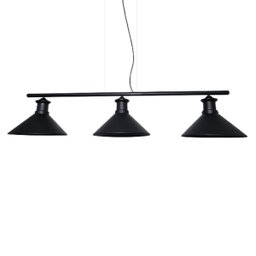 Pendente 3 Chpéus 34cm Mesa Jantar Sinuca Escritorio:preto Fosco - 1